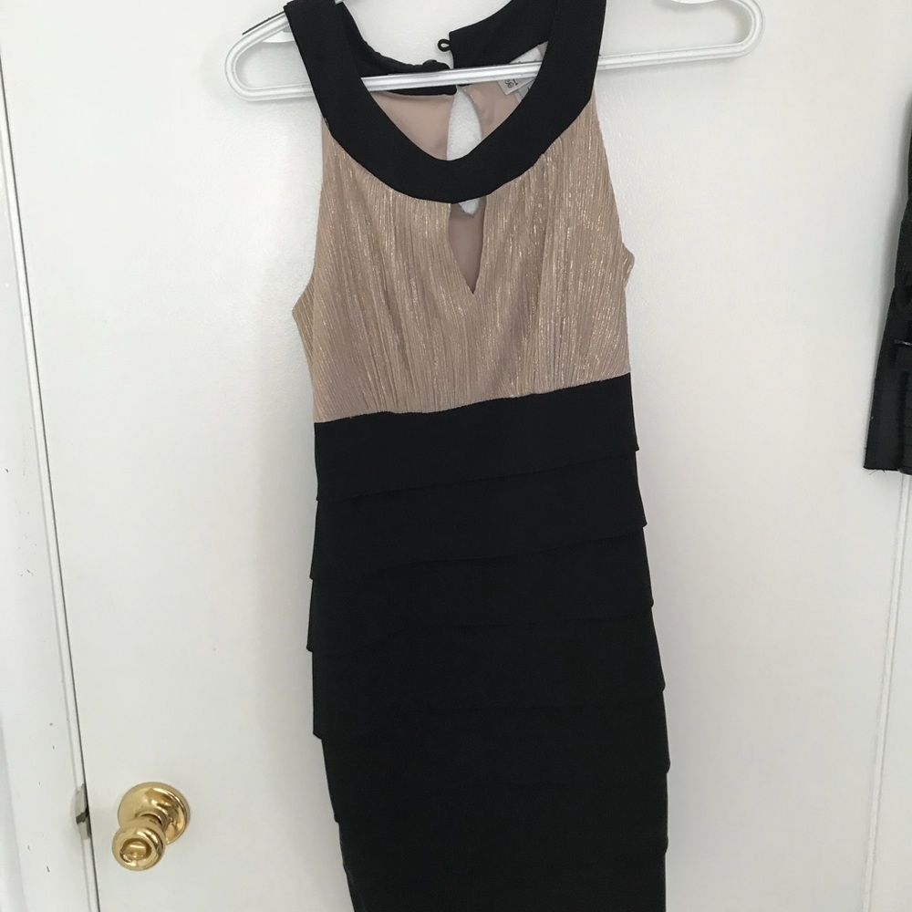 Gold and black dress